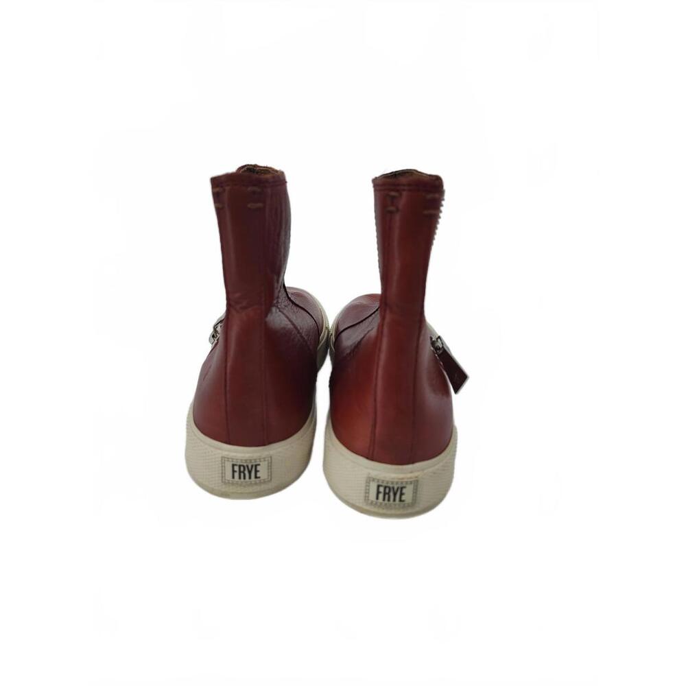 Frye Leather Gia Lug Zip Ankle Booties High Top Sneaker Size 7 Gloria Red Clay - Picture 12 of 13